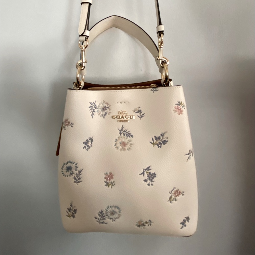Coach White Floral Purse